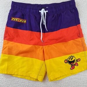 Pac-Man Swimming Trunks Medium Men's   Upf +50 Uv Protection Shorts